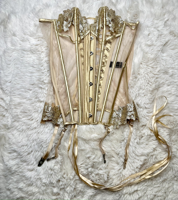 Honey Birdette Other - RARE🔥 Honey Birdette AMELIE💛 Gold Floral Corset XS